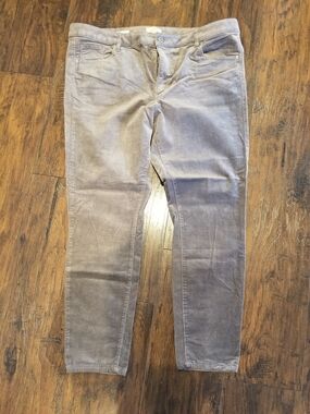 LOFT Women's Gray Curvy Skinny Corduroy Pants Size 16